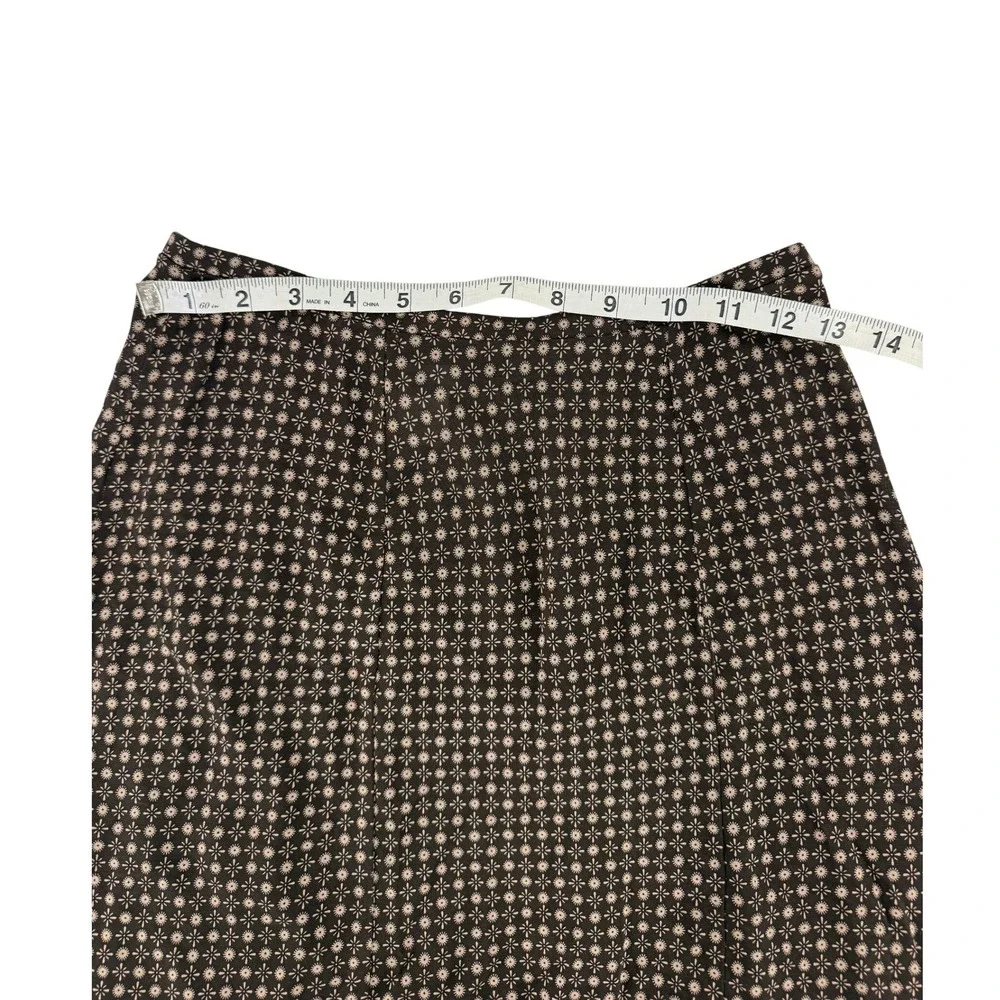 Gap Brown Floral‎ Medallion Midi Skirt XS Elastic Waist Flared Mermaid Hem